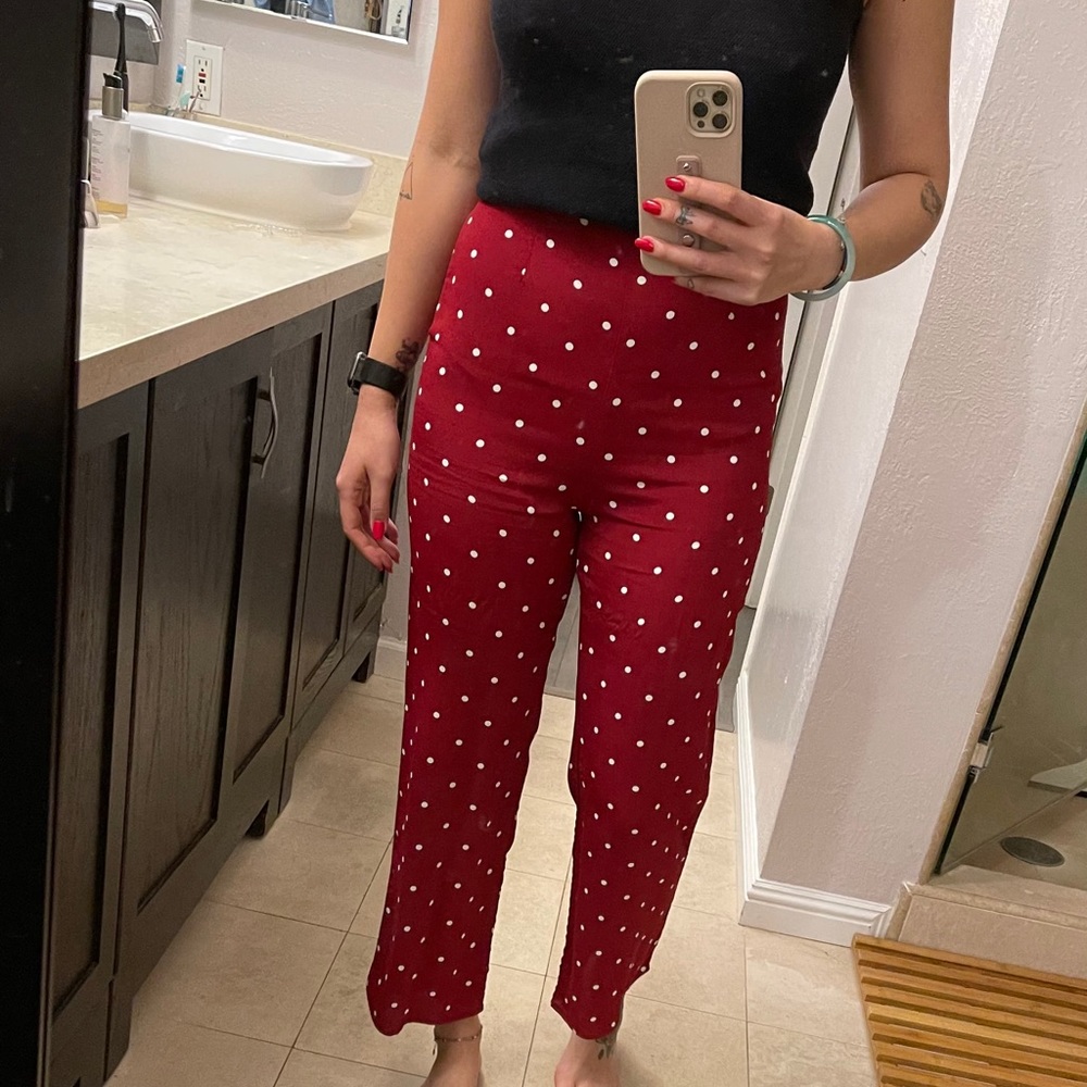 Flynn skye red polka dot pants